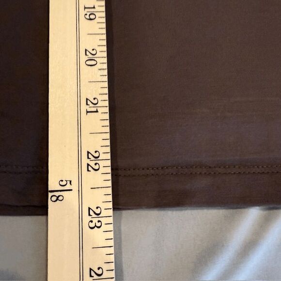 Rachel Zoe Double Layer Long Sleeve Stretch Fitted Top Dark Brown Size XL - Picture 8 of 10